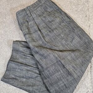 Steve Harvey Celebrity Edition Mens Linen Pant Measure 40x25.5 Gray (Cropped)